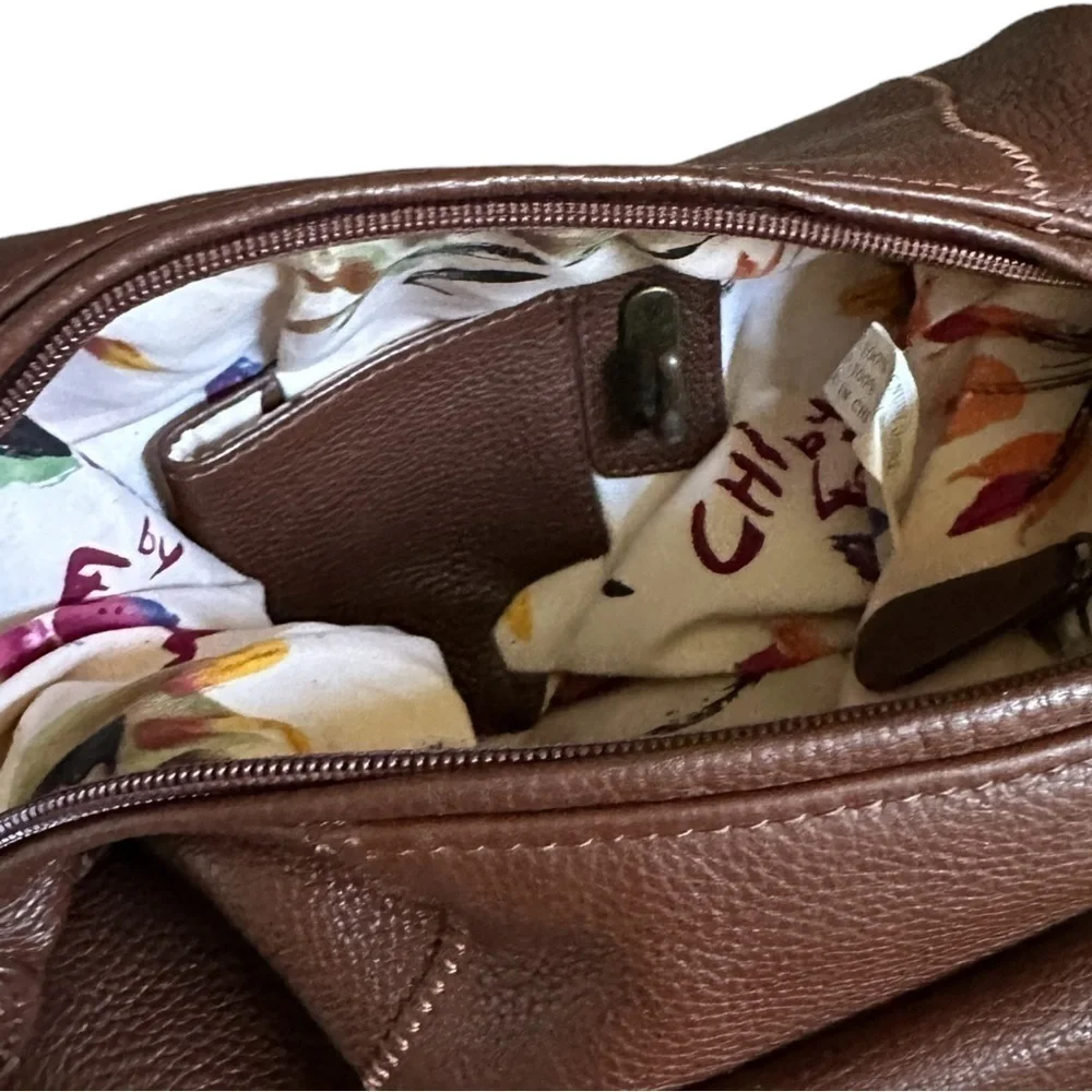 Carlos Falchi Chocolate Brown Leather Hobo with Braided Strap